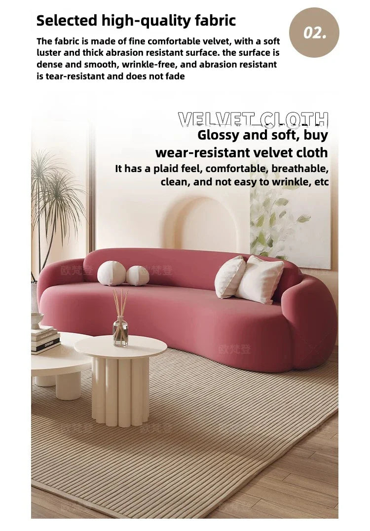 European Italiano Velvet Living Room Sofa Pink Floor Light Luxury 3 Seat Couch Christmas Organizer Sofa Inflavel Home Decoration