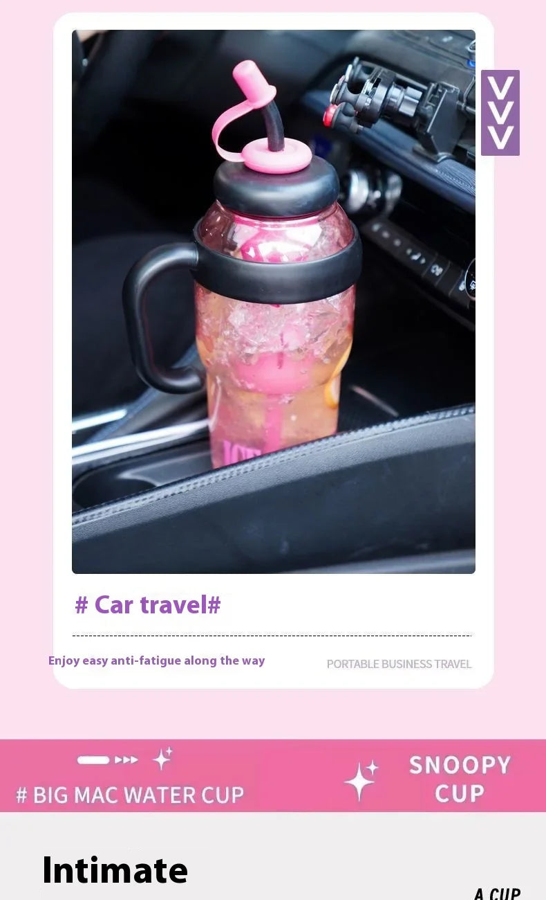 Sanrio Water Cup Hello Kitty  Anime Straw Cup Cartoon Cute Large Capacity Outdoor Activities Portable Tea Separation | 1300ML