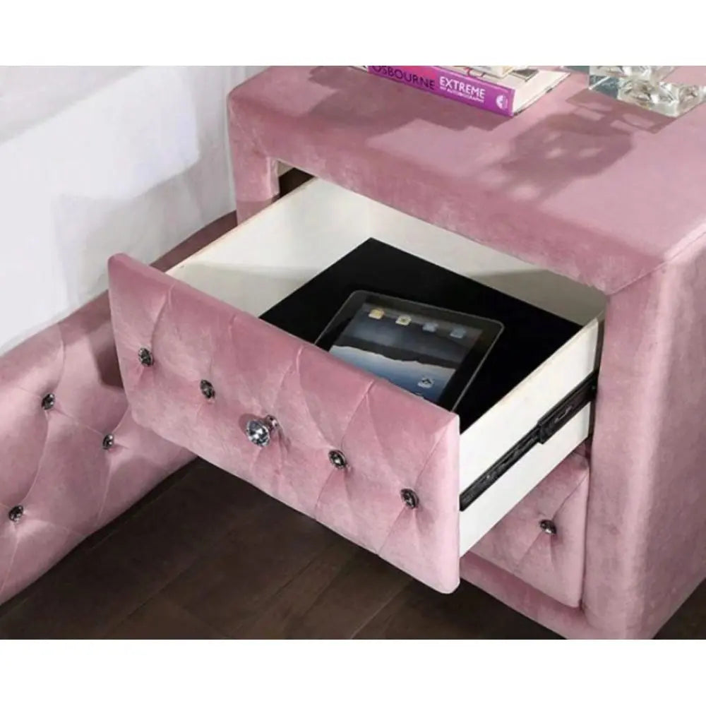 Velvet Gorgeous Bedside Table with Drawers Bedroom Furniture for Bedroom Living Room Lounge