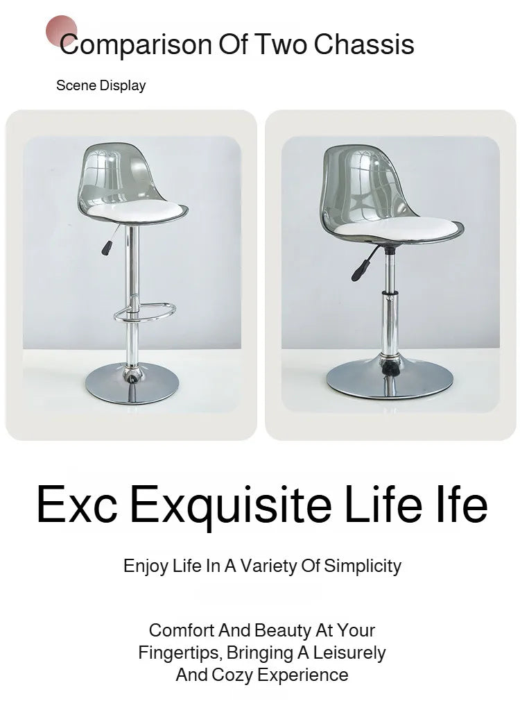 Home Dining Chair Front Desk Footstool Adjustable Lift Backrest Chair with High Stool