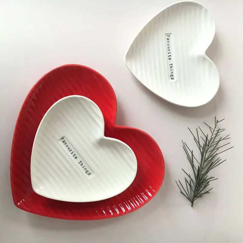 Decorative Love Shape Ceramic Dish, Breakfast Tray, Cake Dessert, Jewelry Plate, Crockery
