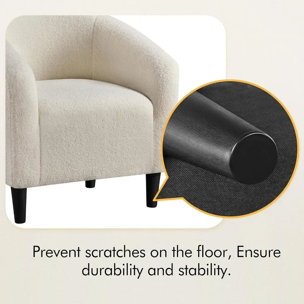 Sherpa Accent Chair Set with Plush Cushioned Armrests - Soft Furry Lounge Chairs for Living Room, Bedroom & Office 2-Piece