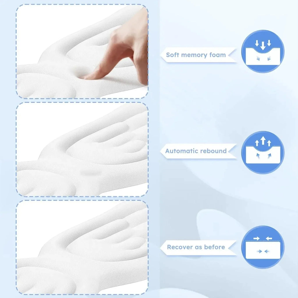 Keyboard Mouse Wrist Rest Angel Wing Memory Foam Mouse Pad Set Wrist Support Ergonomic Non-Slip for Computer Laptop Easy Typing