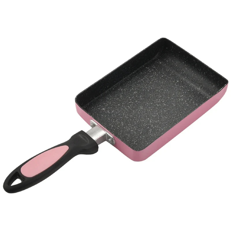 Pink Tamagoyaki Pan Japanese Omelette Pan, Non-Stick Coating Square Egg Pan to Make Omelets or Crepes