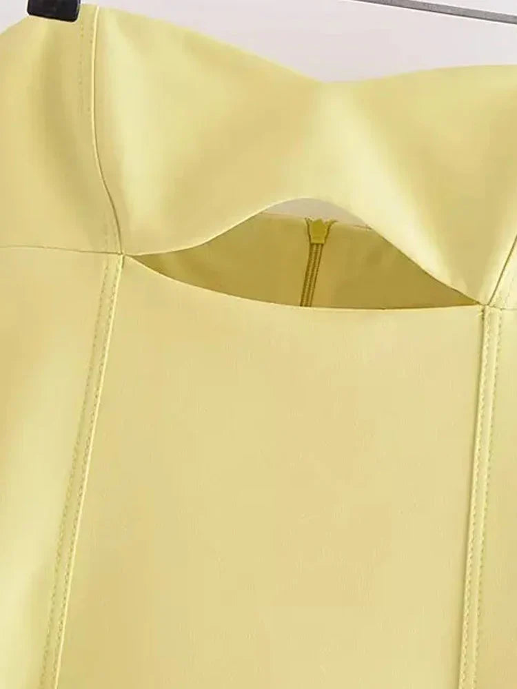 Women's Strapless Hollow Out Mini Dress, Sexy Sweetheart Neck, Back Zipper, Female Dresses, Fashion