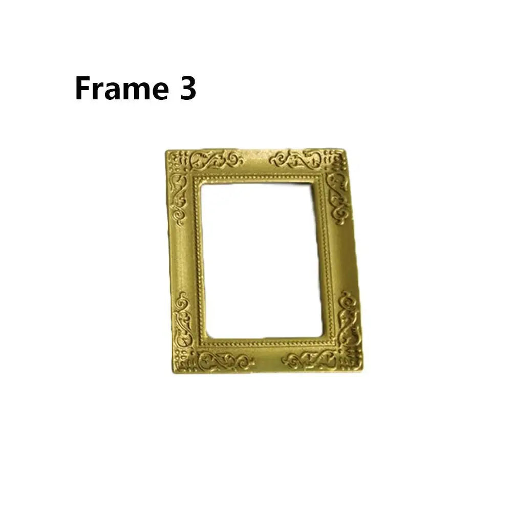 Mini Resin Wall Picture Vintage Framed Photos Miniature Oil Painting Accessories