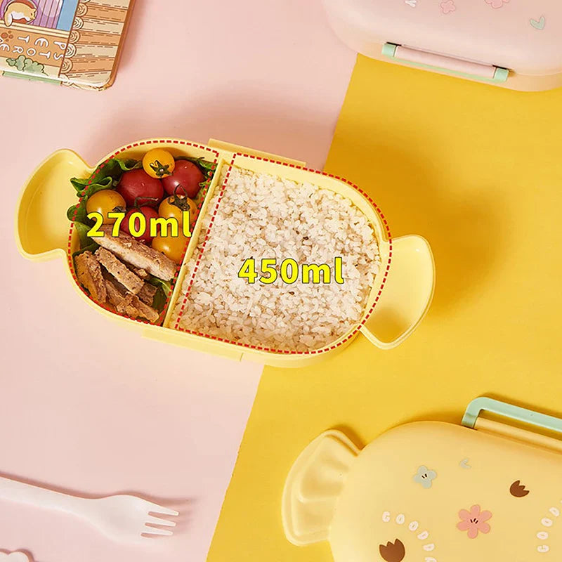 Bento Lunch Box for Kids Kawaii Cartoon Students Sandwich Snack Food Box Fruit Container Portable Picnic Fresh Box