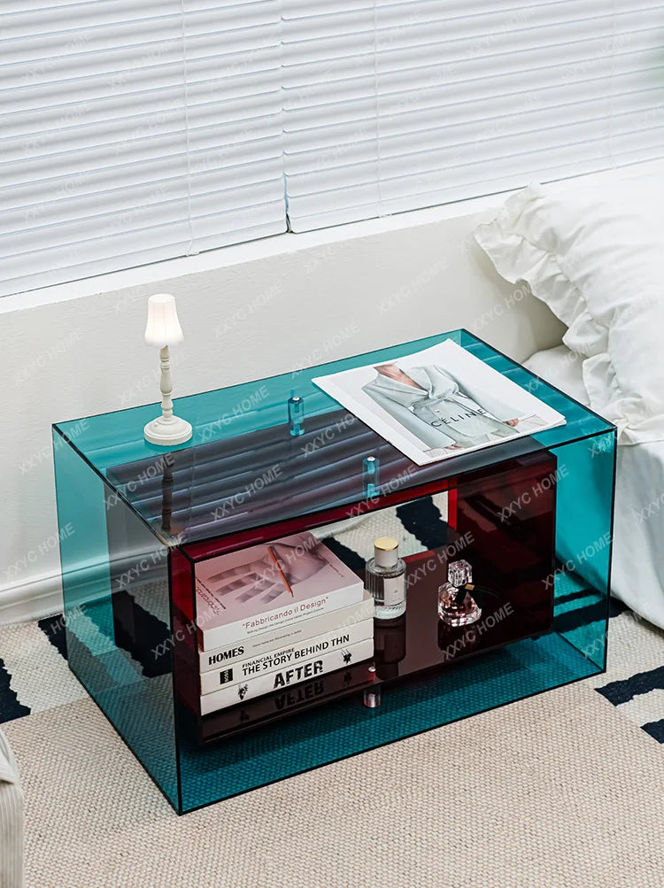 New Style Acrylic Tea Table Small Transparent Modern Storage Side Cabinet