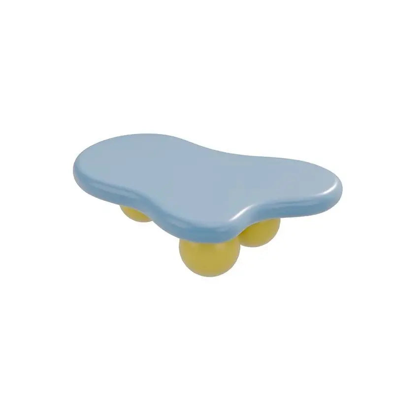 Pink Blue Dopamine Cloud Coffee Table - Modern Irregular Shape, Luxe Minimalist Side Table for Small Spaces