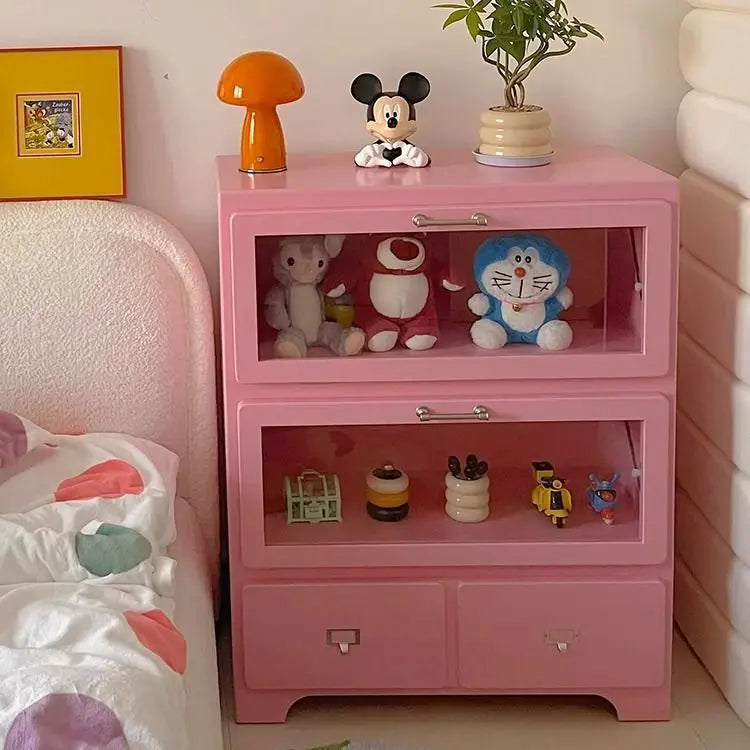 Barbie Pink Hand Office Storage Closet Living Room Storage Cupboard Modern Display Side Cupboard