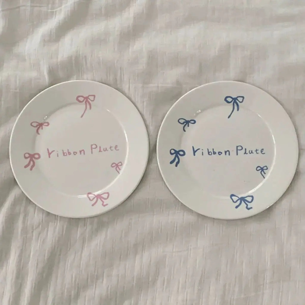 Cute Girl Bow Plate, Ceramic Dessert Plate