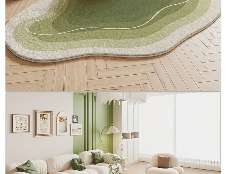 Imitation Cashmere Style Carpet Living Room Shaped Bedroom Irregular Bedside Rug