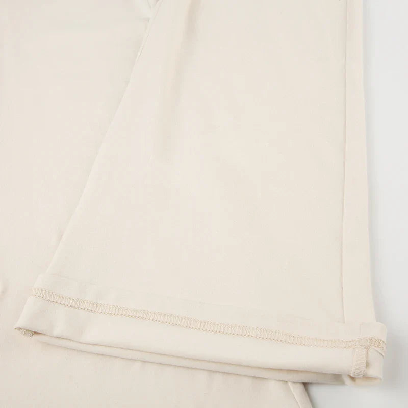 Casual Solid Drawstring Patchwork Pants Slim Low-Waisted Flare Pants Women - Spring Summer Fashion Ladies Streetwear