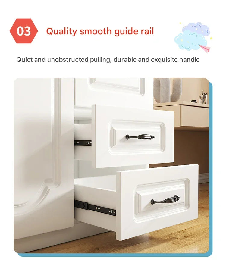 Two Door Wardrobe Clothing Organizer Korean Style Wooden Wardrobe - Heavy Duty