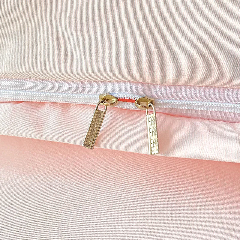 Soft Three-dimensional Flowers Embroidery Lace Ruffles Princess Bedding Set Duvet Cover With Pillowcases