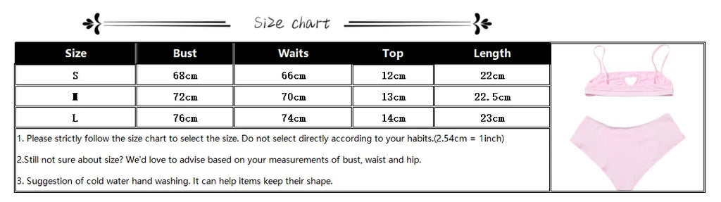 Women Sweet Pink Hollowed-out Heart Two Piece Set