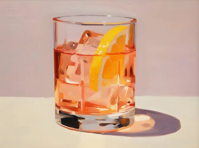 Pink Flower Cocktail Art Decor Canvas Printing Poster Pink Vintage Painting Aesthetic Wall Decor