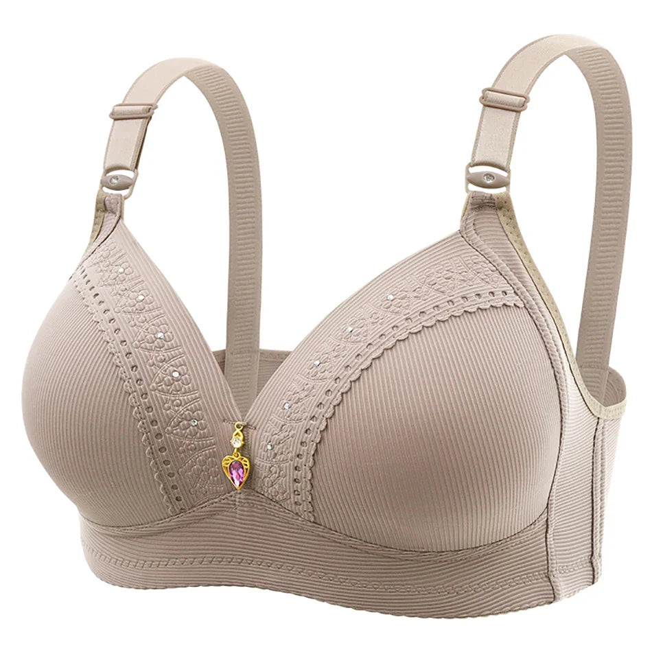 Stylish Plus Size Full Cup Bra with Side Gathering Anti Sagging and Push Up No Underwire for Seamless and Comfortable Experience