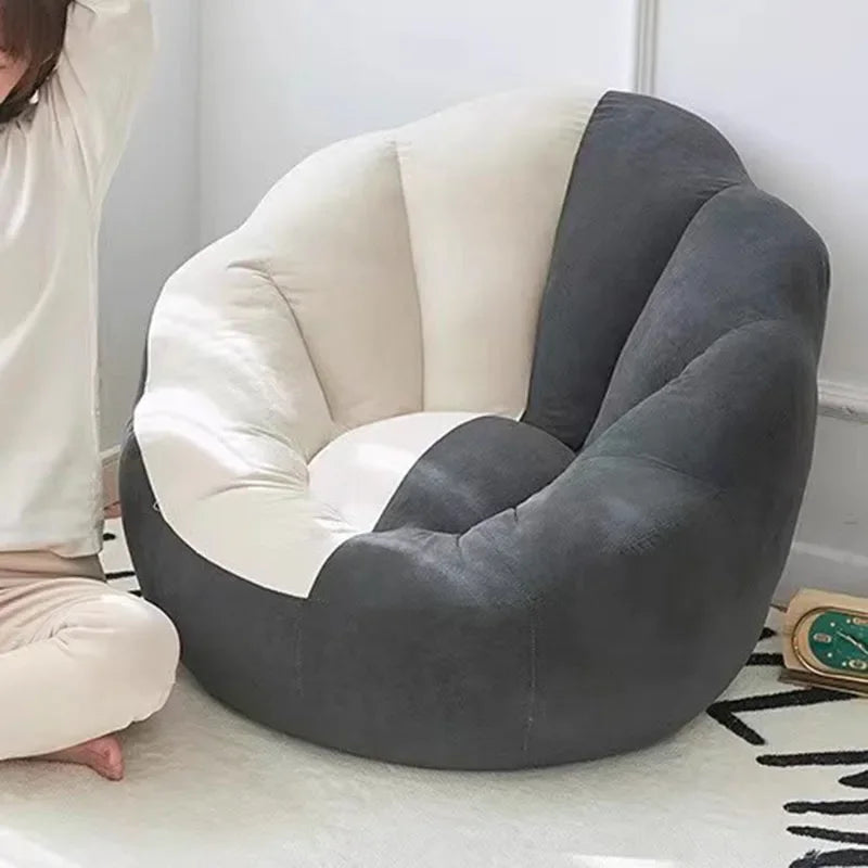 Kawai Curved Bean Bag Sofa Pink Lazy Exterior Sitting Bean Bag Sofas Comfortable Reclining Furniture