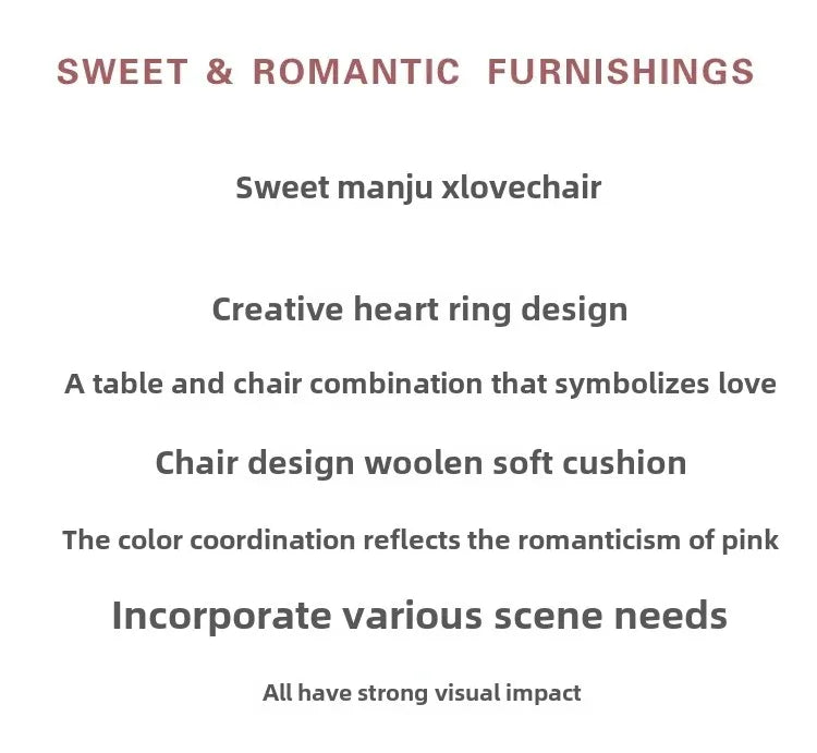 Romantic Pink Web Tables And Chairs