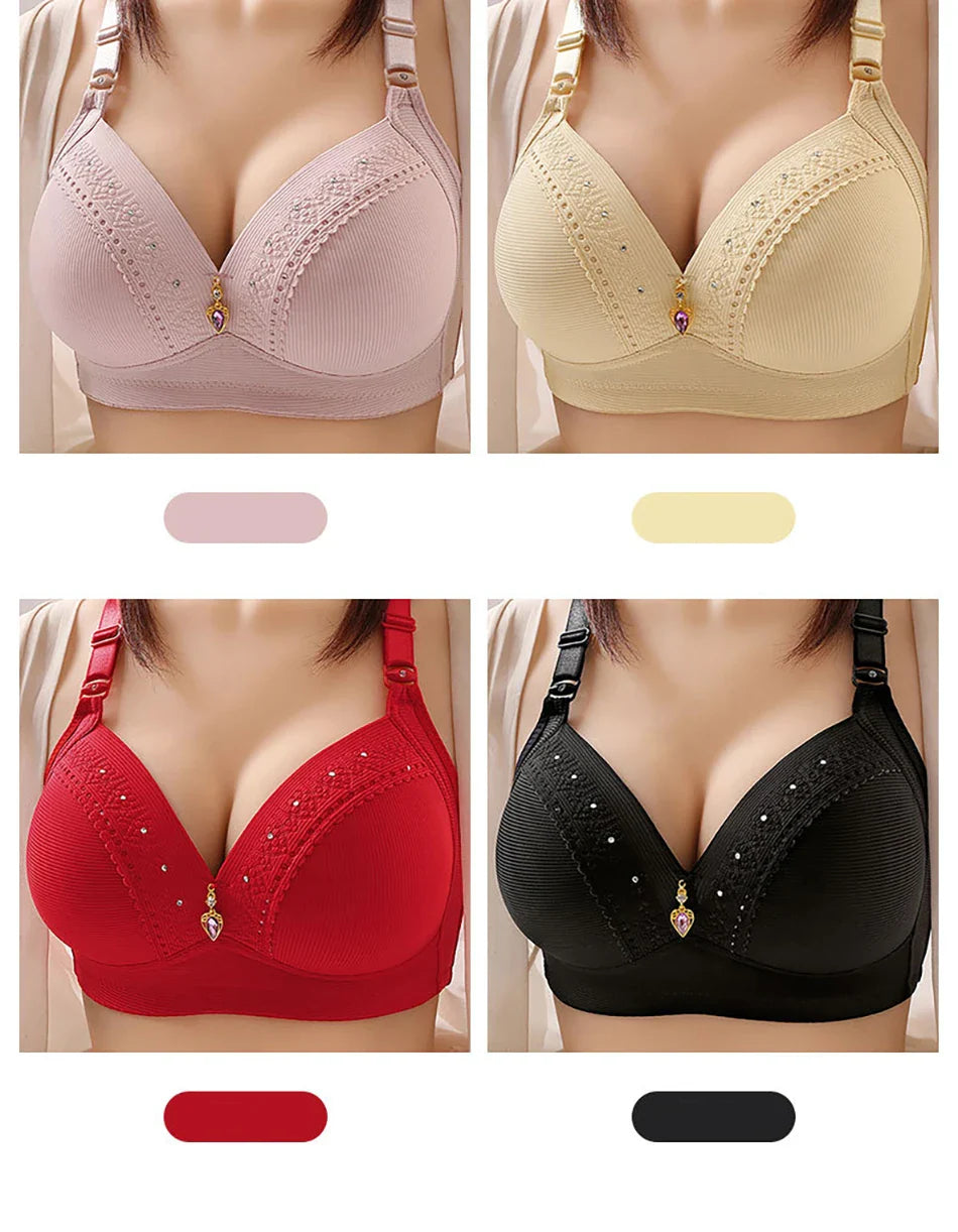 Stylish Plus Size Full Cup Bra with Side Gathering Anti Sagging and Push Up No Underwire for Seamless and Comfortable Experience