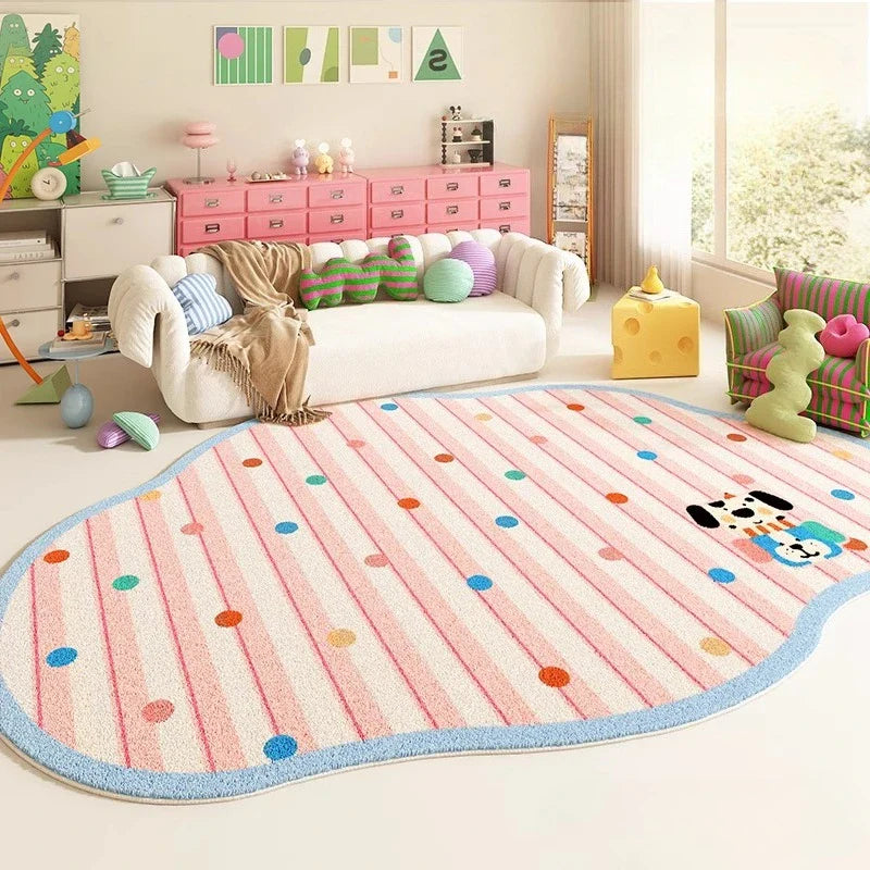 Cream Style Rugs Decoration Anti-slip Carpet Fluffy Soft Floor Mat Thick Plush Cloakroom Rug