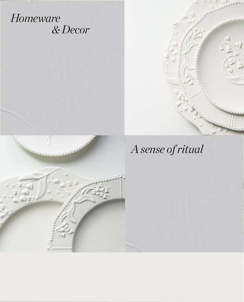 Lace Bell Orchid Series Ceramic Plate