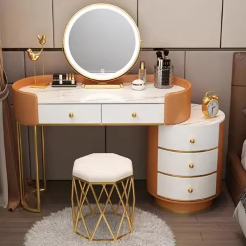 Vanity Table Women Luxury European Big Stool Study Dressing Table Organizer Home Furniture