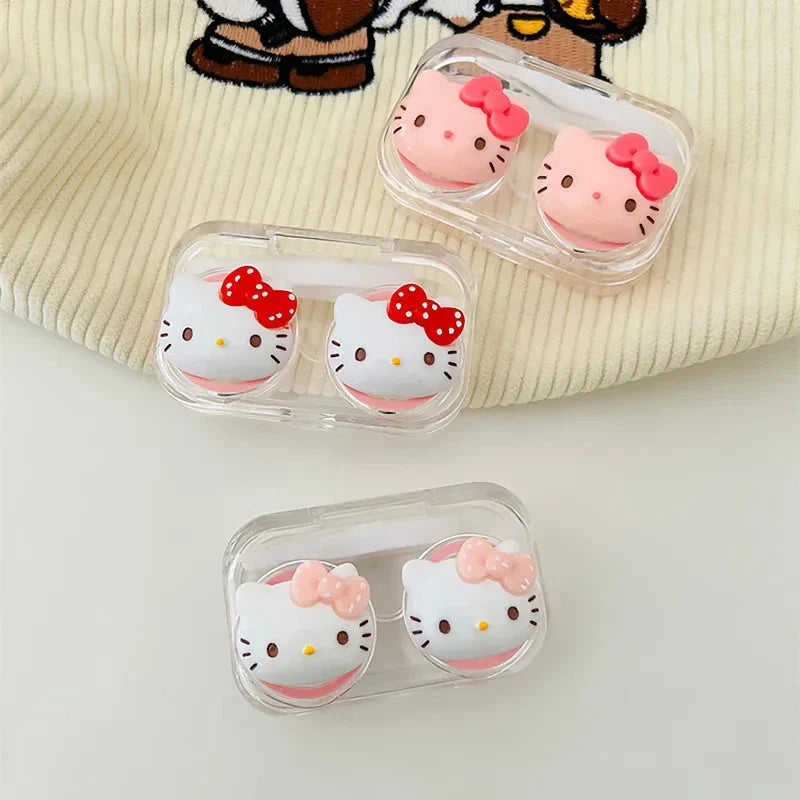 Transparent Cartoon Kawaii Portable Myopia Contact Lens Box for Girls'