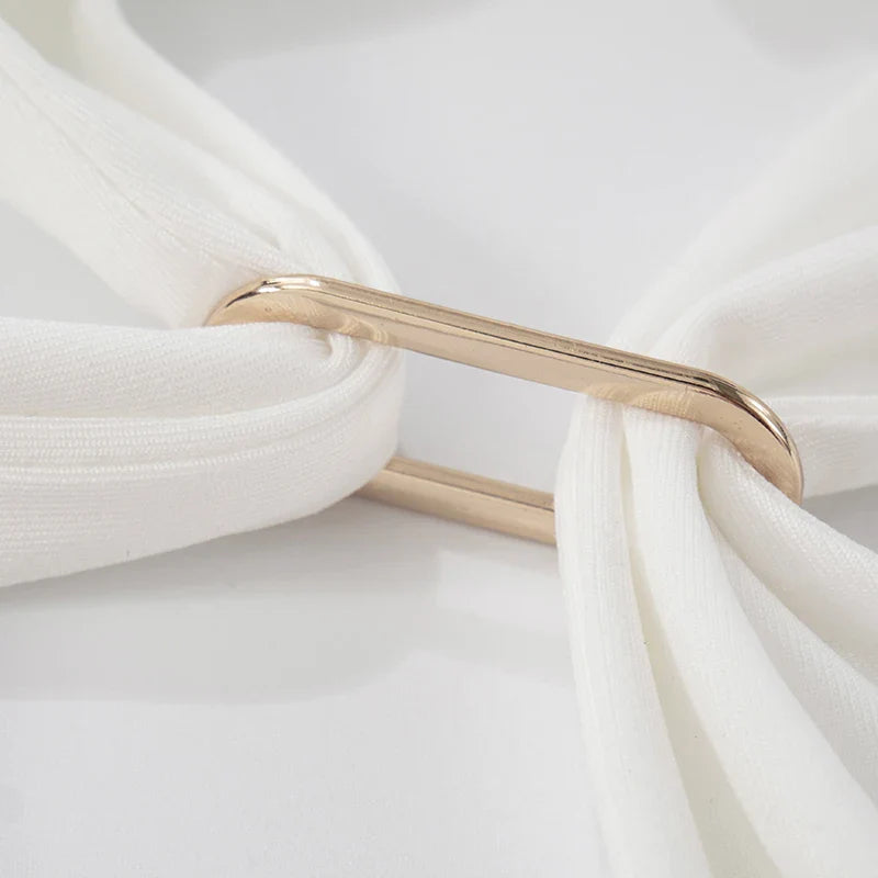 Women'S Solid Color Hanging Neck Tie Hollow Out Metal Ring Strapless Backless Tank Top Summer New Fashion Street Tank