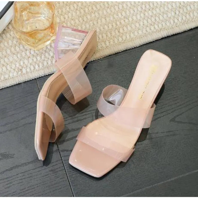 Women's Shoes - Summer Concise Slippers Square Toe Shallow Slippers High Quality Luxury Slippers