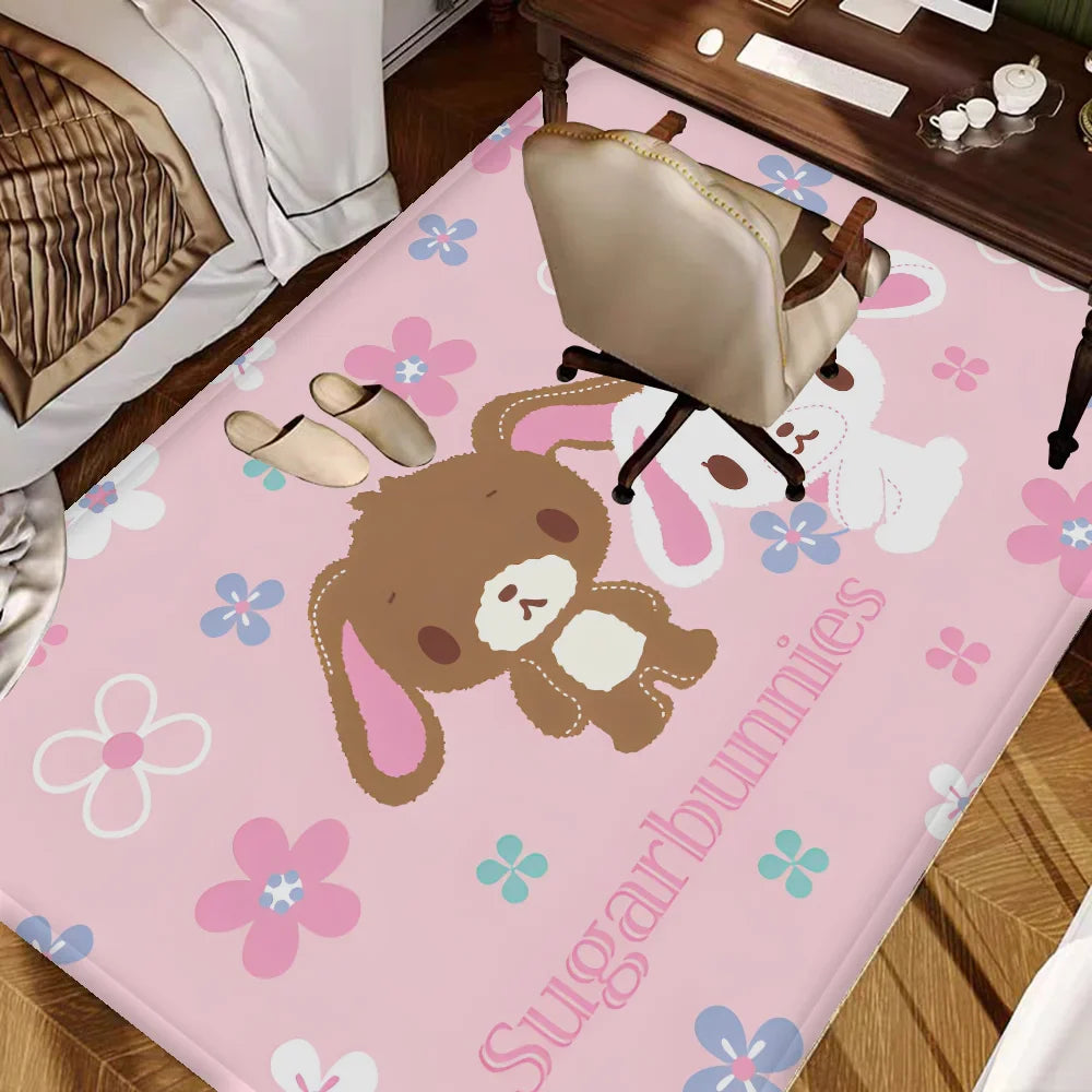 Sugarbunnies Anime Kawaii Entrance Door Mat Washable Non-Slip Living Room Sofa Chairs Area Mat Kitchen Welcome Doormat