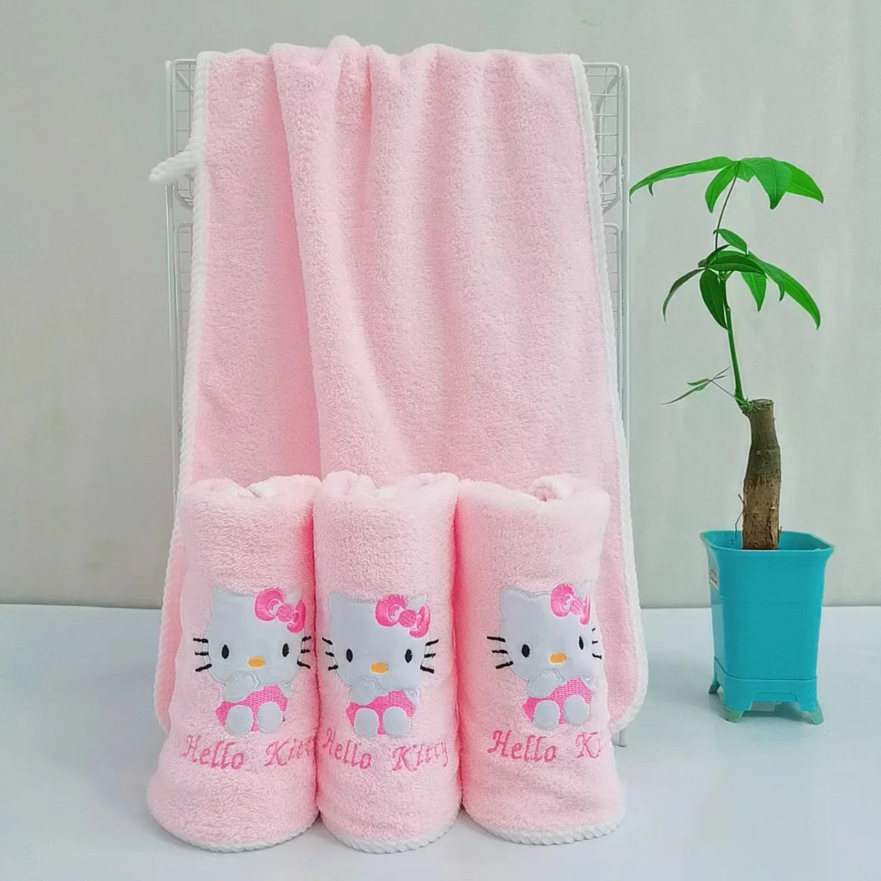 Sanrio Hello-kitty Anime Body Bath Towel Black Beauty Melody Soft Face Hand Microfiber Towel Fitness Sports Spa Bathrobe
