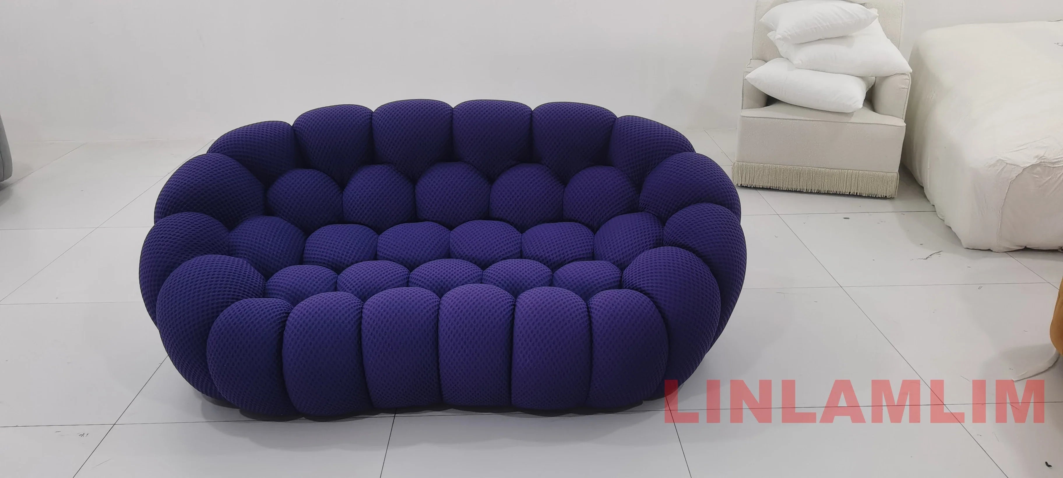 Contemporary Cloud-Shaped Sofa Modular Cloth Couch Fabric Curved Designer Sofa Set