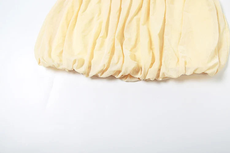 Ruched 2-Piece Set Women Halter Backless Elegant Tank Tops+Waist Skirts Solid Sexy Summer Matching Suits