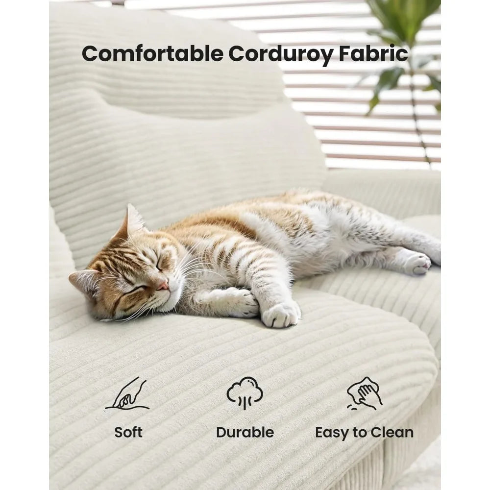 Futon Sofa Bed with Adjustable Backrest & Armrests, Convertible Futon Sofa Couch for Small Spaces, Living Room or Office