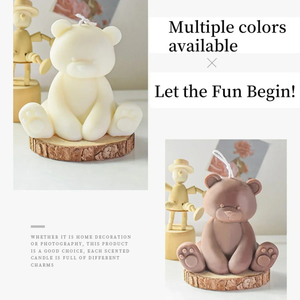 Sitting 3D Bear Scented Candle Handmade Cute Soy Wax Animal Aroma Candle Home Decor