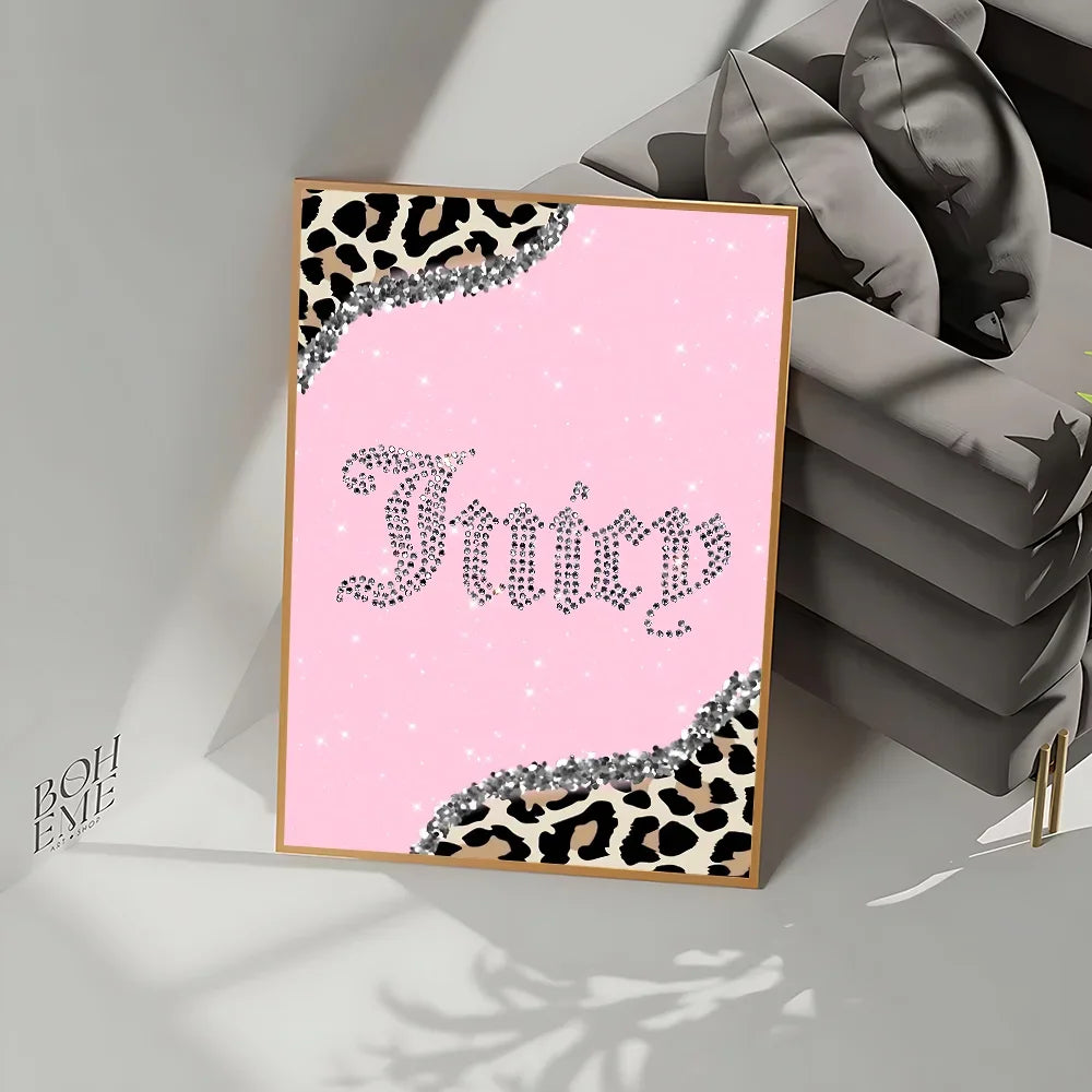 Juicy C-Couture Poster No Framed Poster Kraft Club Bar Paper Vintage Poster Wall Art Painting Bedroom Study Stickers