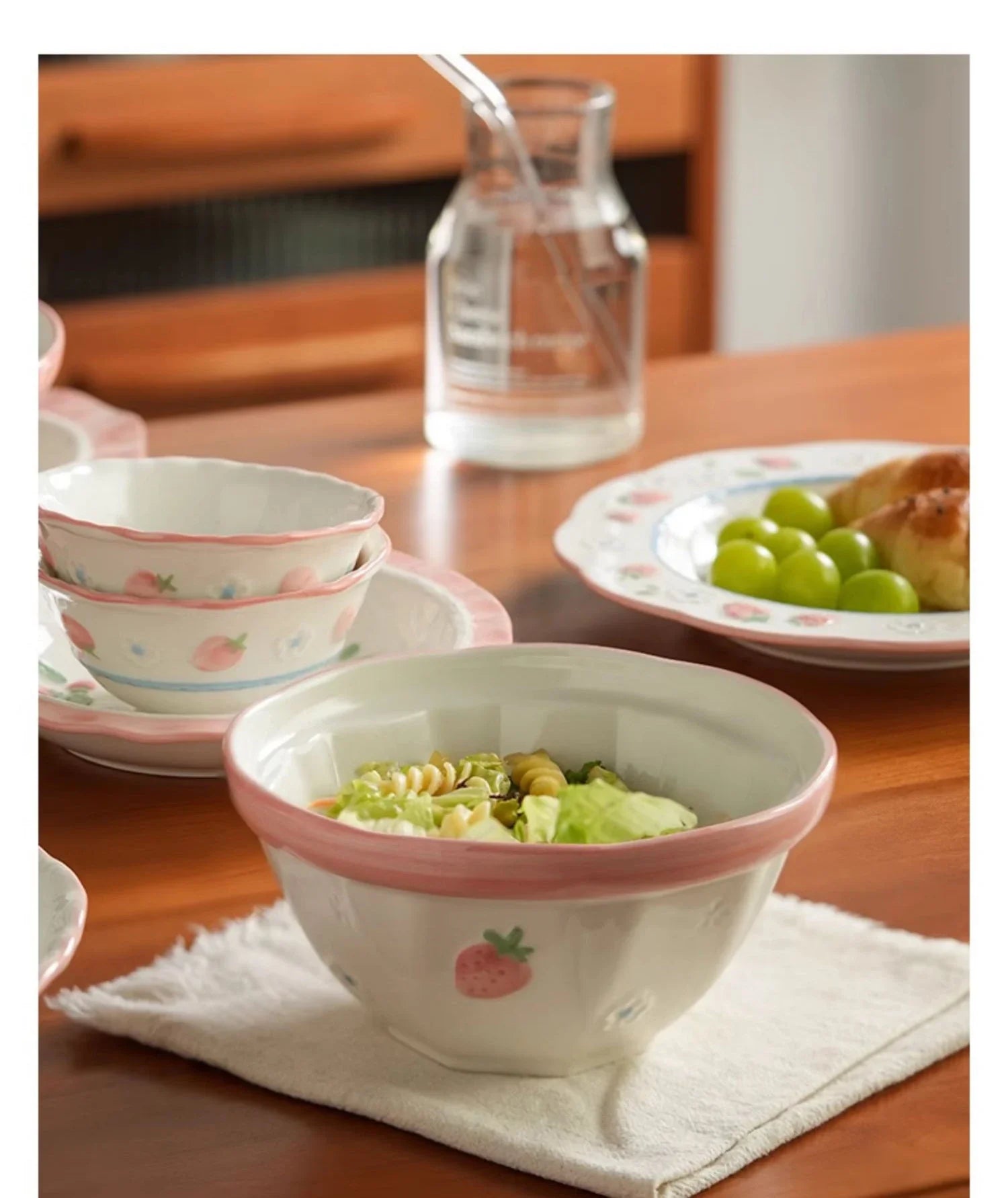 Cute Strawberry Ceramic Porcelain Tableware