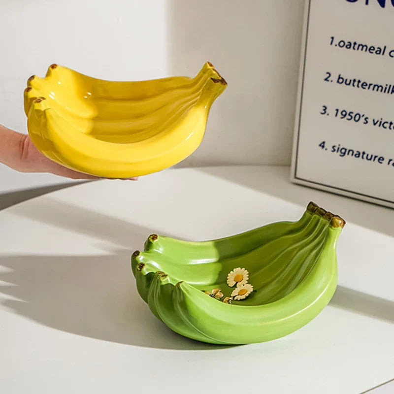 Ceramic Banana Shaped Fruit Bowl Table Plates Kitchen Dishes Tableware Luxury Serving Decoration