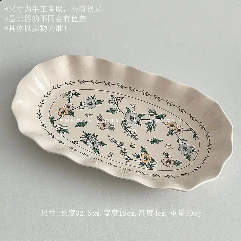 Ceramic Floral Bowl Plate Set