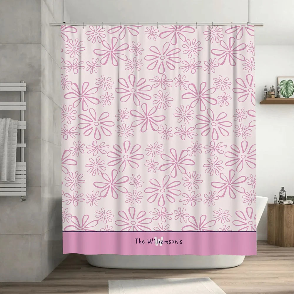 Pink Flower Shower Curtain