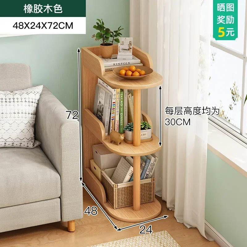 Side Table Ultra Narrow Book Shelf Creative Shelves Sofa Side Rack Bookcase