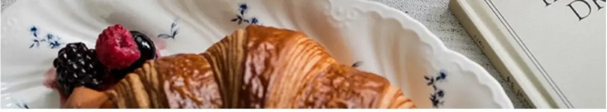 Ceramic Floral Bowl Dish Set Oval Plate New French Medieval High-end Cup Dish Set