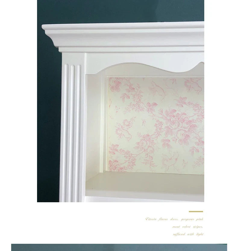 French Bookcase Bookshelf and Storage Shelf Modern Pastoral Hand Office Display Rack Display Cabinet Integrated Bookcase