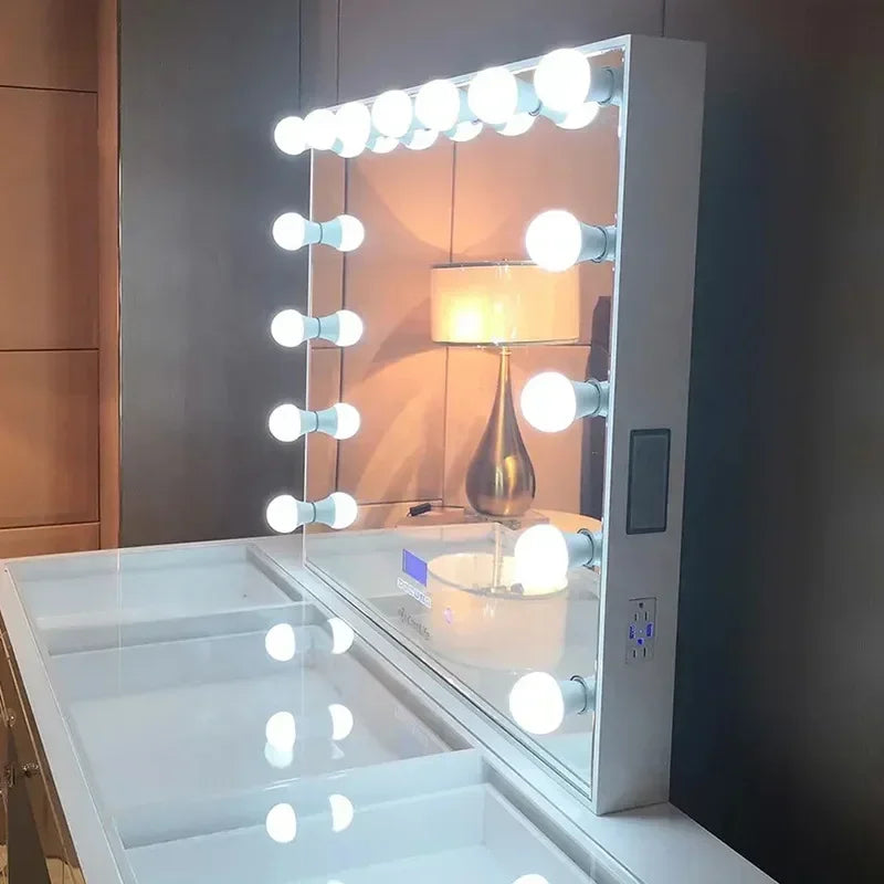 Light Luxury Style Makeup Table Light Bulb Studio Dressing Table One Piece Cabinet