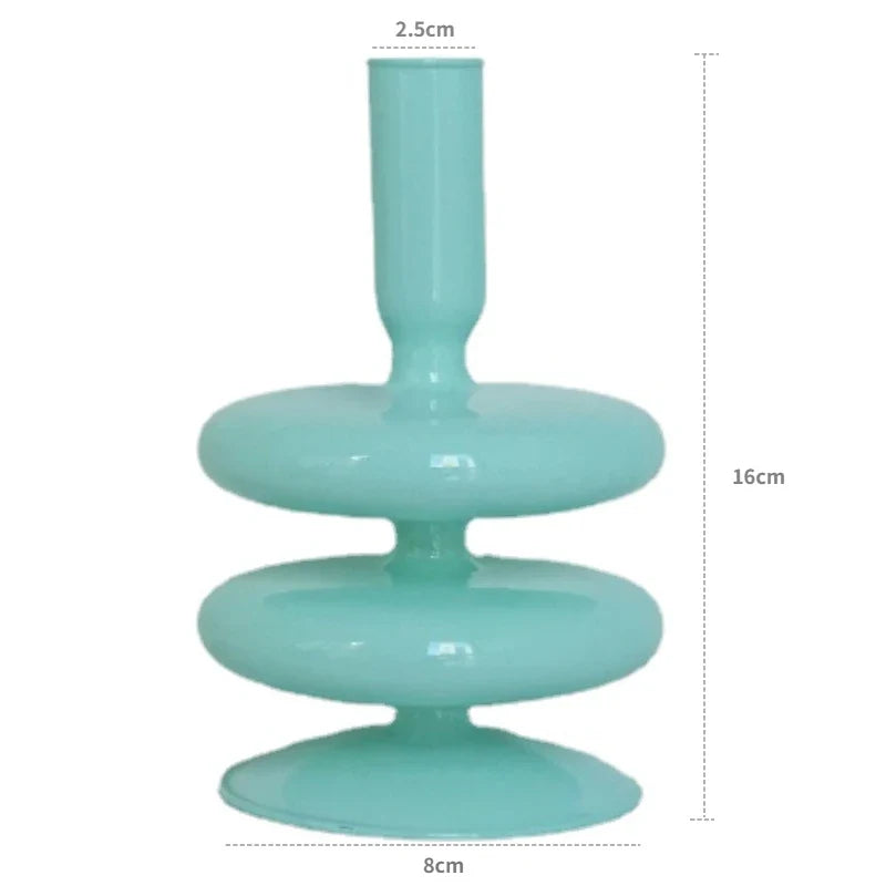 Taper Candle Holders Glass Candlesticks for Home Decoration Glass Vase