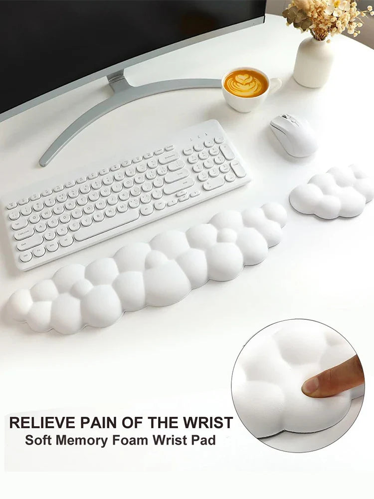 Mouse Pad with Wrist Rest Keyboard Cloud Anti-Slip Memory Foam Desktop Office Gamer Mouse Wrist Rest