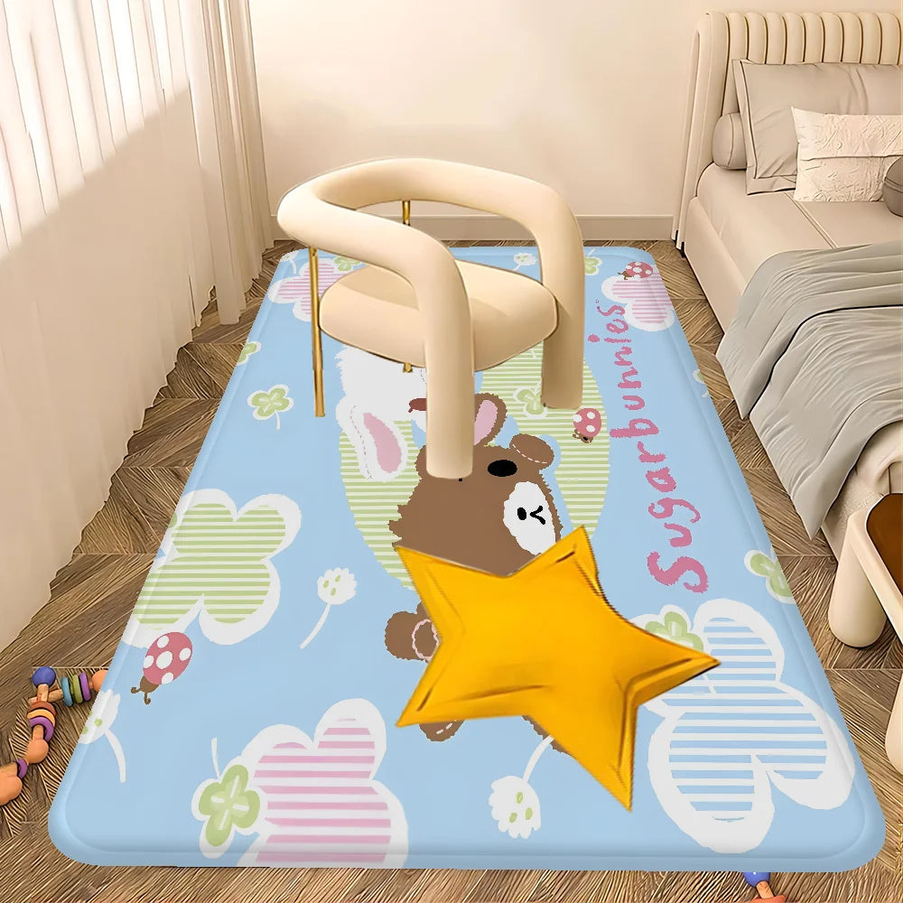 Sugarbunnies Anime Kawaii Entrance Door Mat Washable Non-Slip Living Room Sofa Chairs Area Mat Kitchen Welcome Doormat