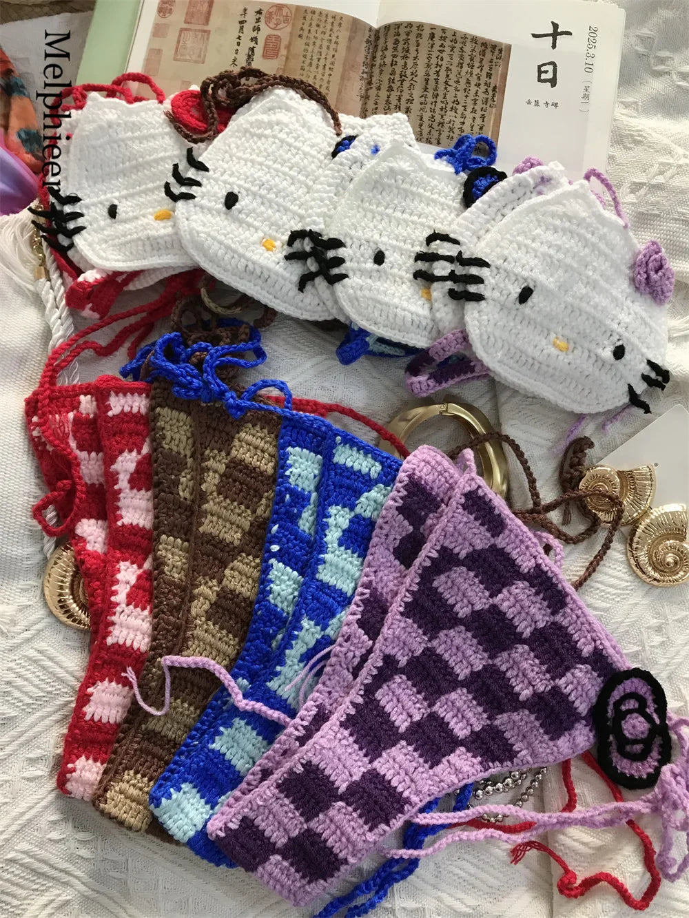 Ladies Cute Crochet Bikini Set 2 Pieces Bathing Suit Sexy Micro Bikinis Ties Swimsuit Thong Suit